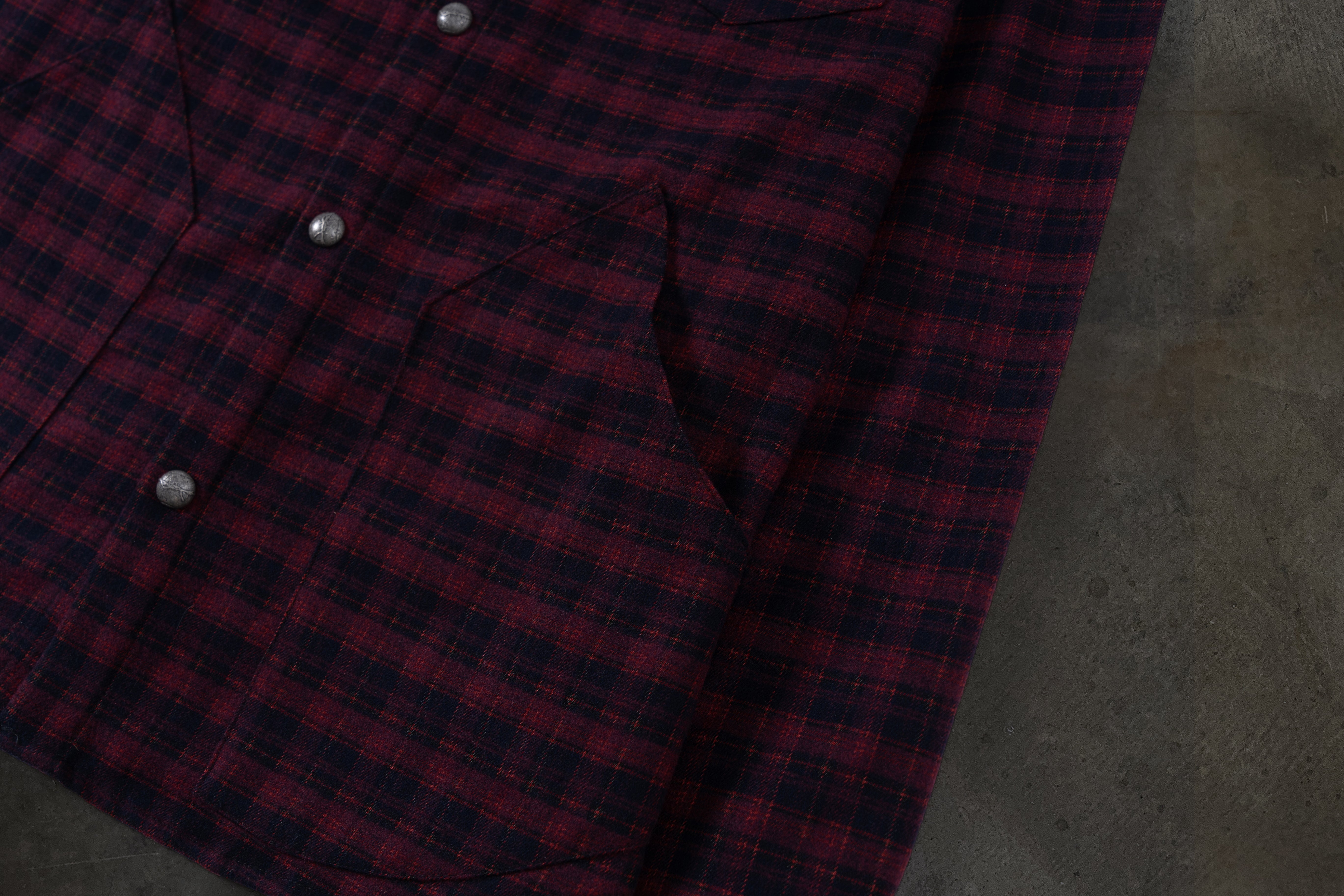 LEATHER FLANNEL (CRIMSON)-IYAMIUIO