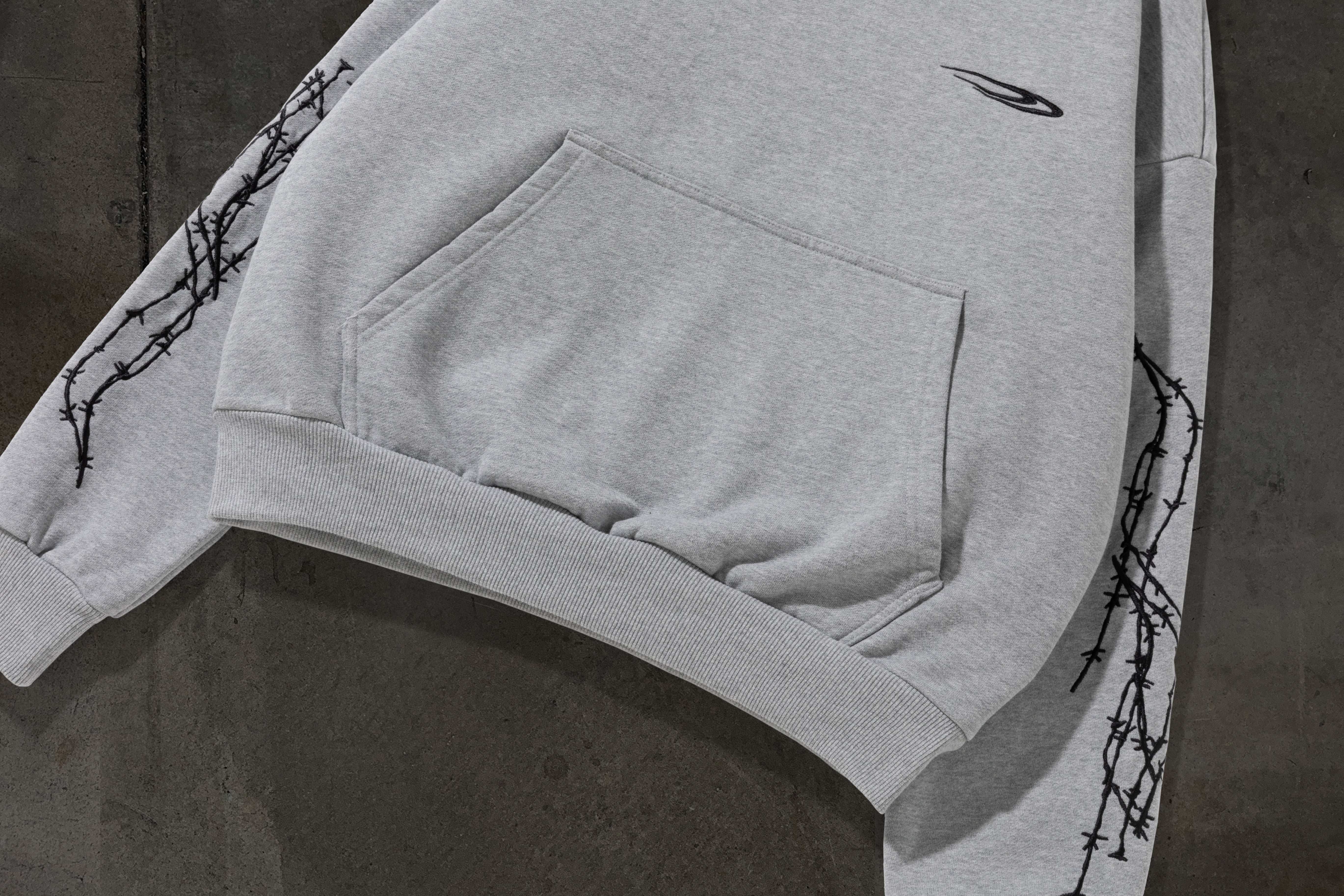 ATHLETIC BARBED PULLOVER (HEATHER GREY)-IYAMIUIO