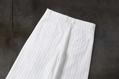 WIDE-LEG DRESS PANTS (PINSTRIPED WHT/BLK)-IYAMIUIO