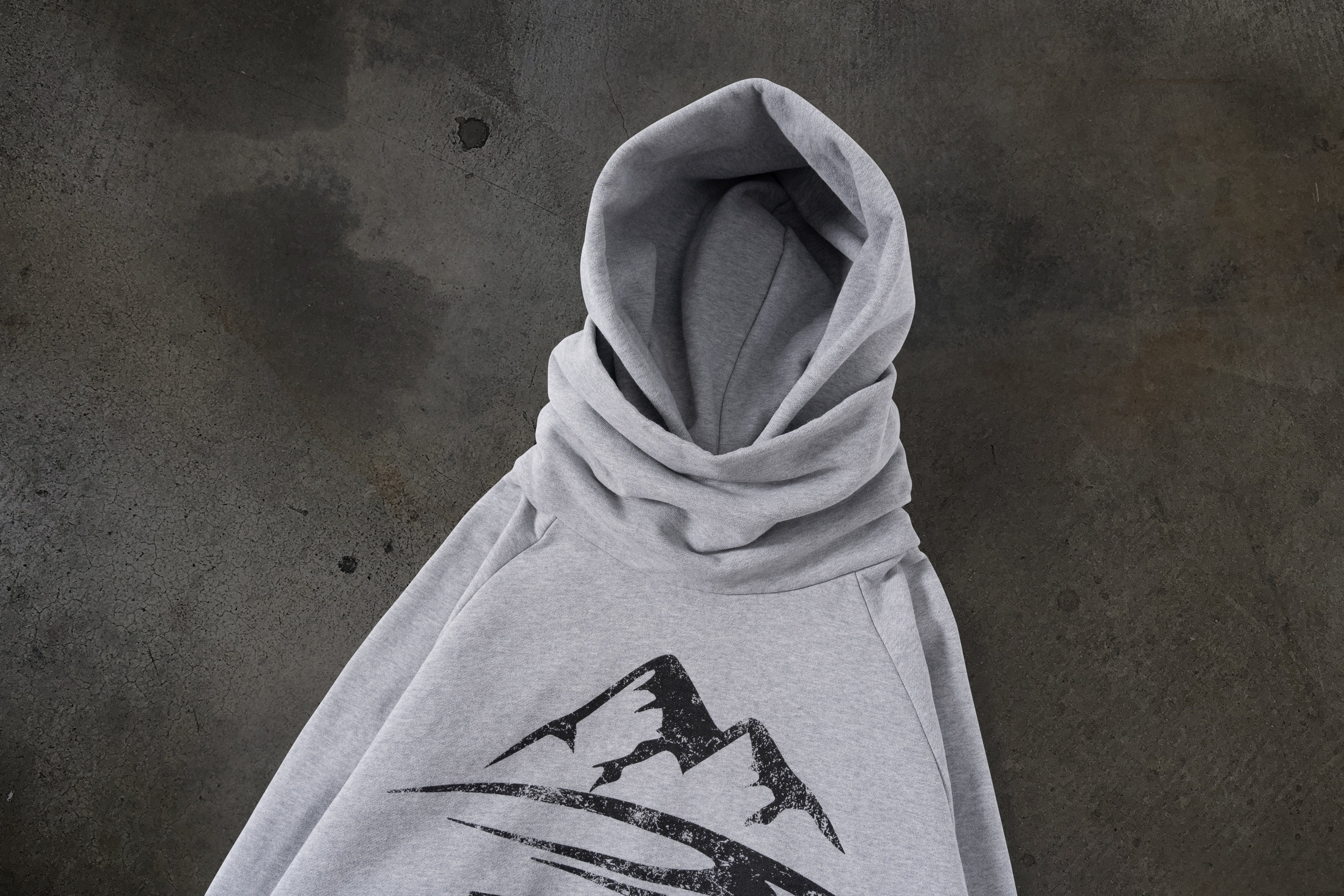 SUMMIT MASKED HOODIE (HEATHER GREY)-IYAMIUIO