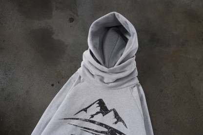 SUMMIT MASKED HOODIE (HEATHER GREY)-IYAMIUIO