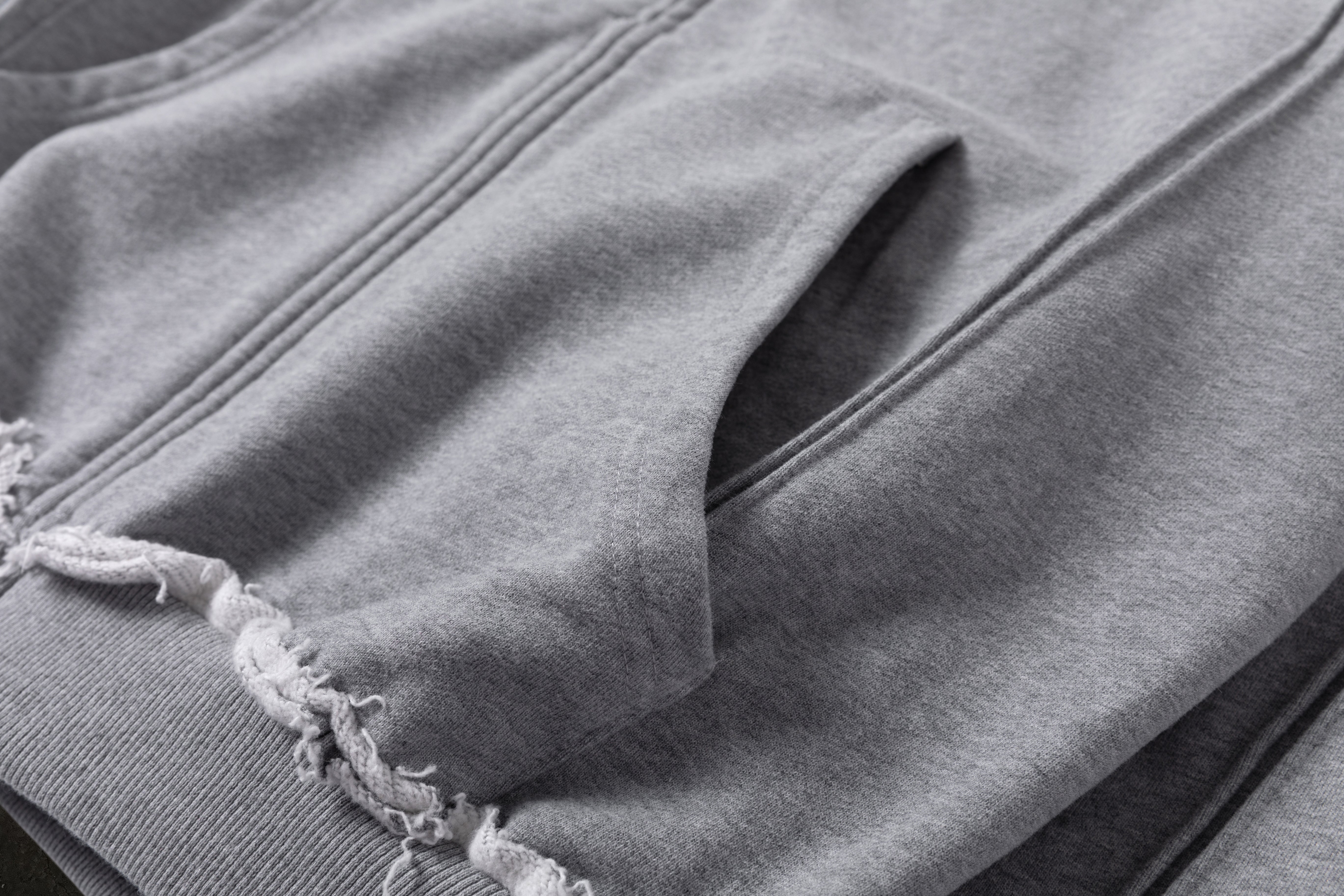 BIKER HOODIE (HEATHER GREY)-IYAMIUIO