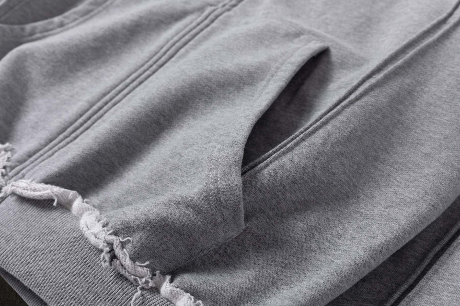 BIKER HOODIE (HEATHER GREY)-IYAMIUIO