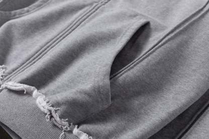 BIKER HOODIE (HEATHER GREY)-IYAMIUIO