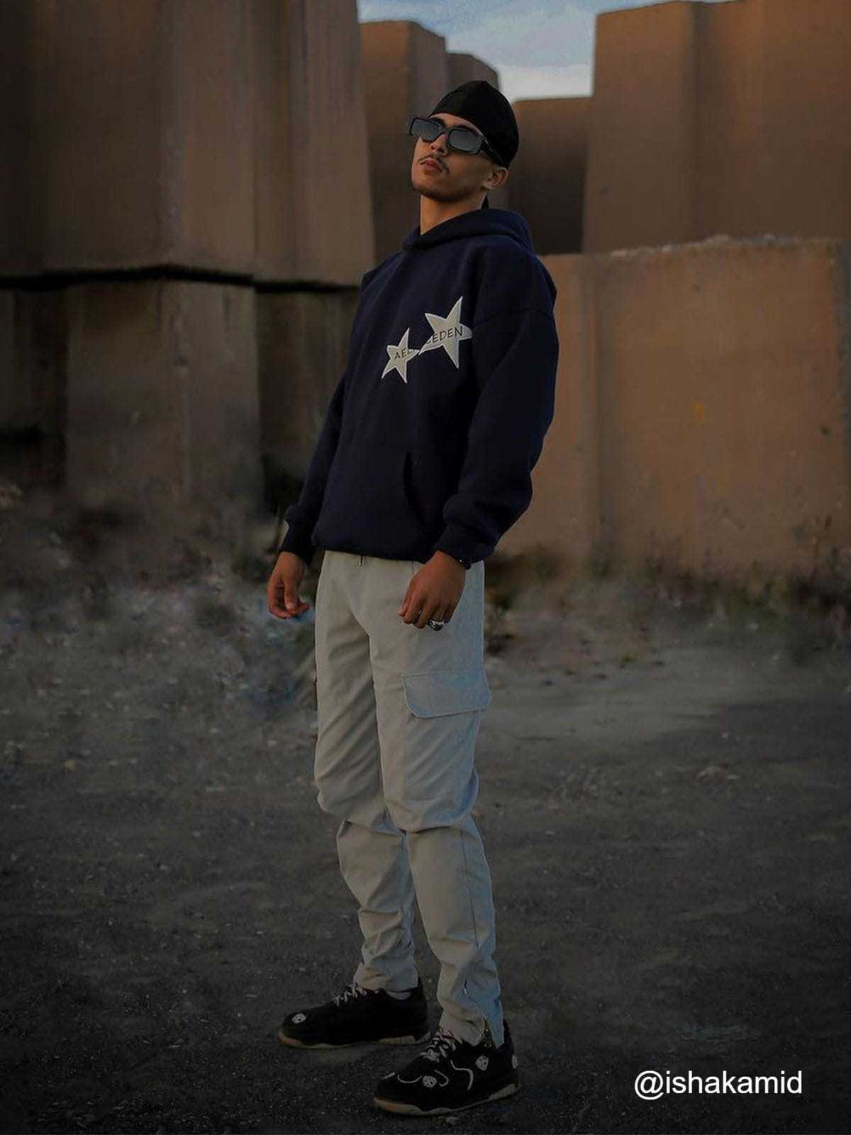 Aelfric Eden Star Print Color Contrast Hoodie-IYAMIUIO