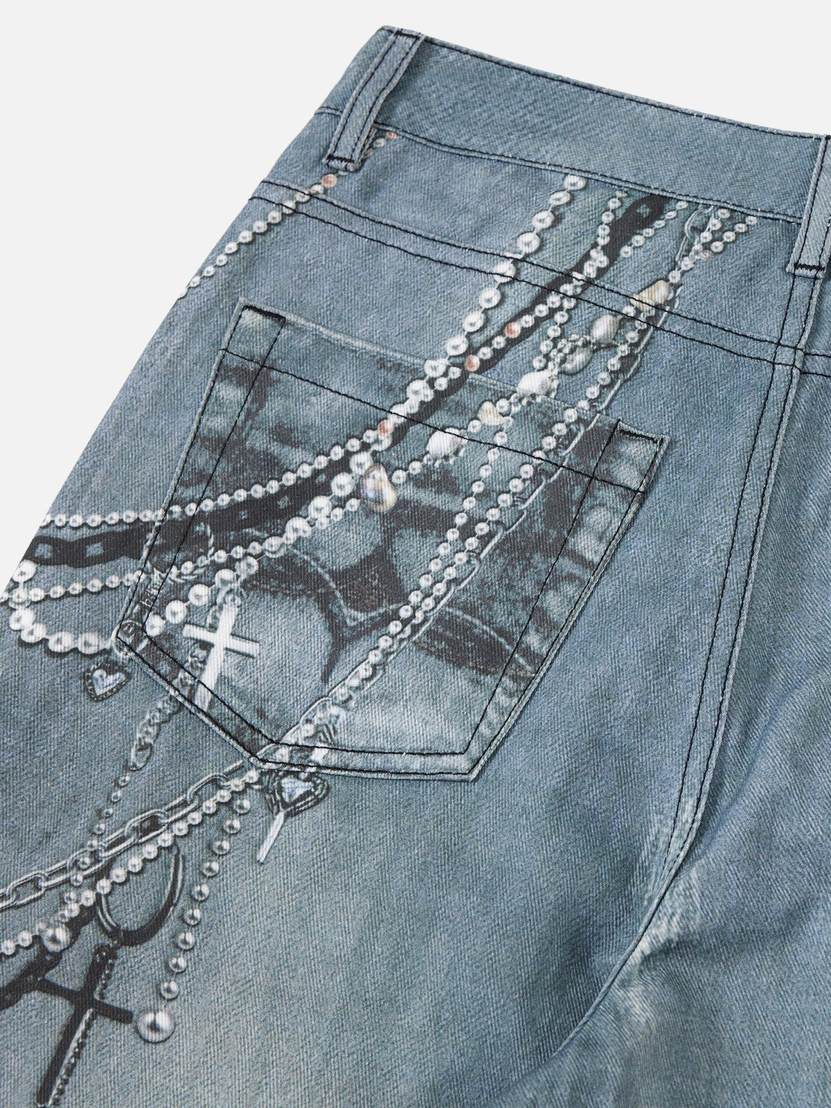 Aelfric Eden Chains Print Jeans-IYAMIUIO