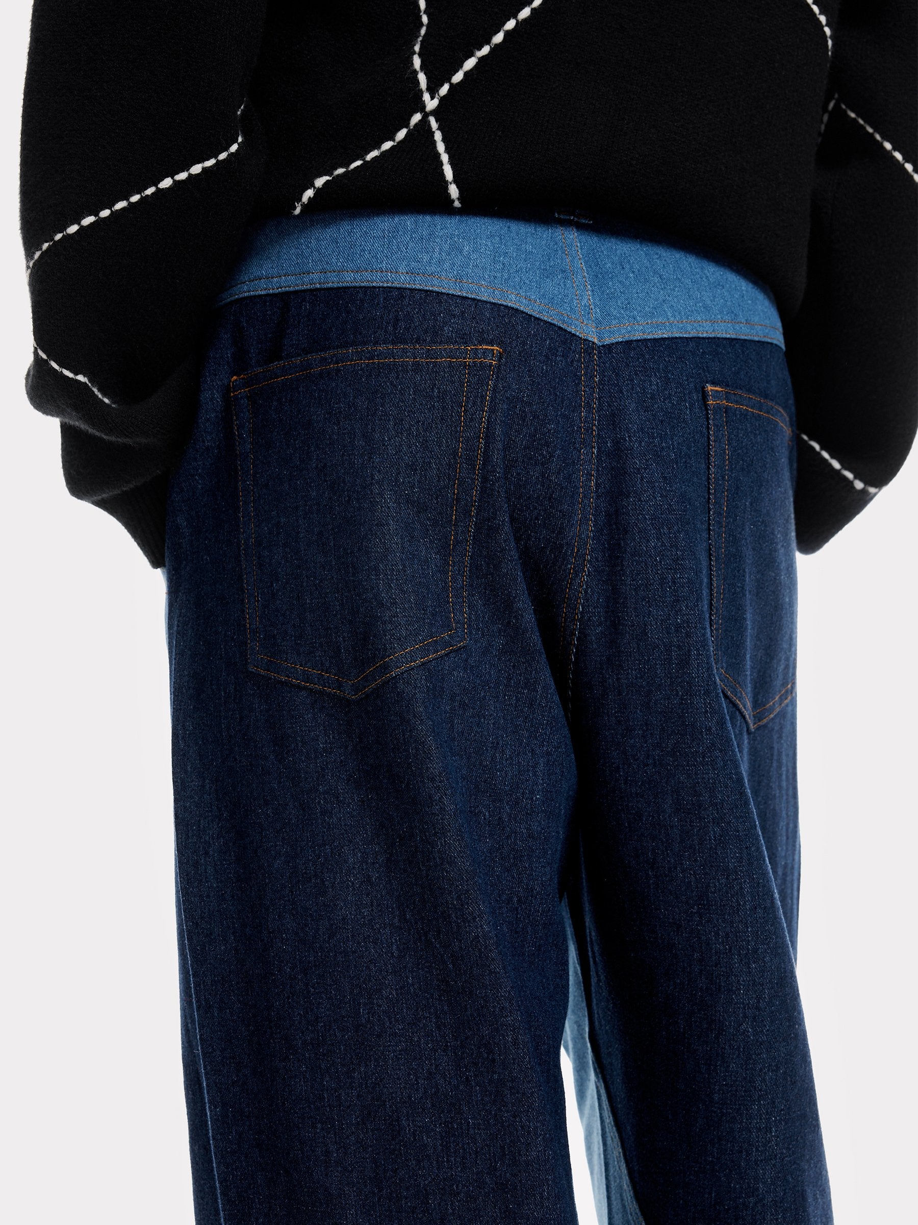 Aelfric Eden Color Blocking Patchwork Loose Jeans-IYAMIUIO