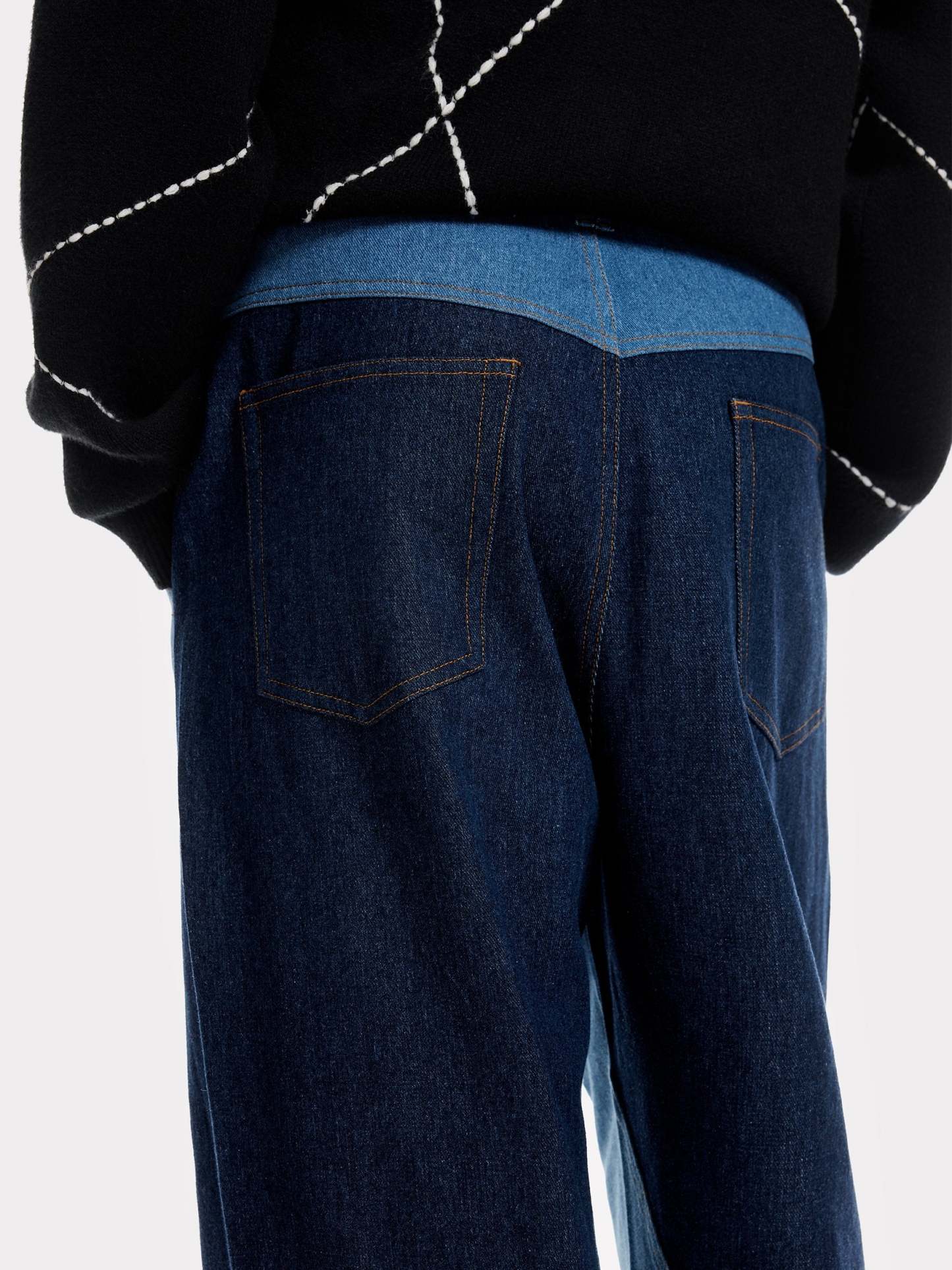 Aelfric Eden Color Blocking Patchwork Loose Jeans-IYAMIUIO