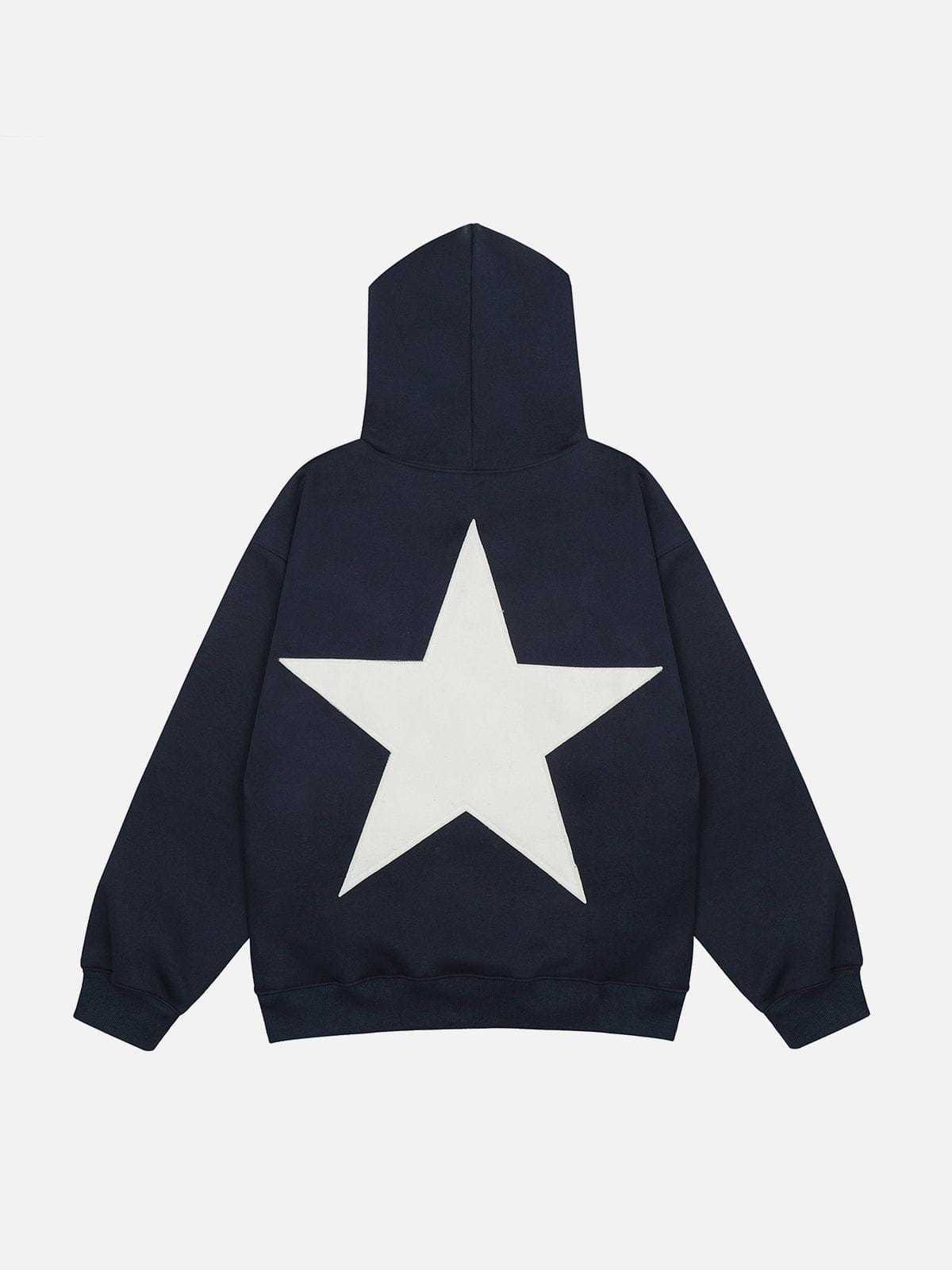 Aelfric Eden Star Print Color Contrast Hoodie-IYAMIUIO