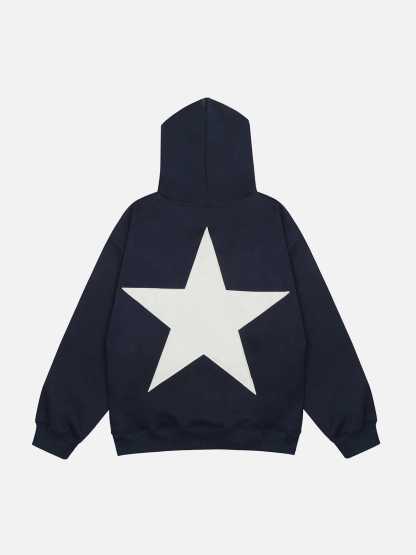 Aelfric Eden Star Print Color Contrast Hoodie-IYAMIUIO