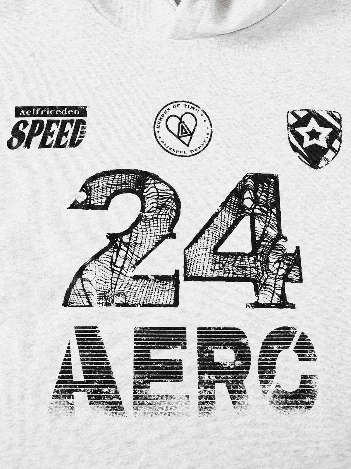 Aelfric Eden Broken Number Print Hoodie-IYAMIUIO