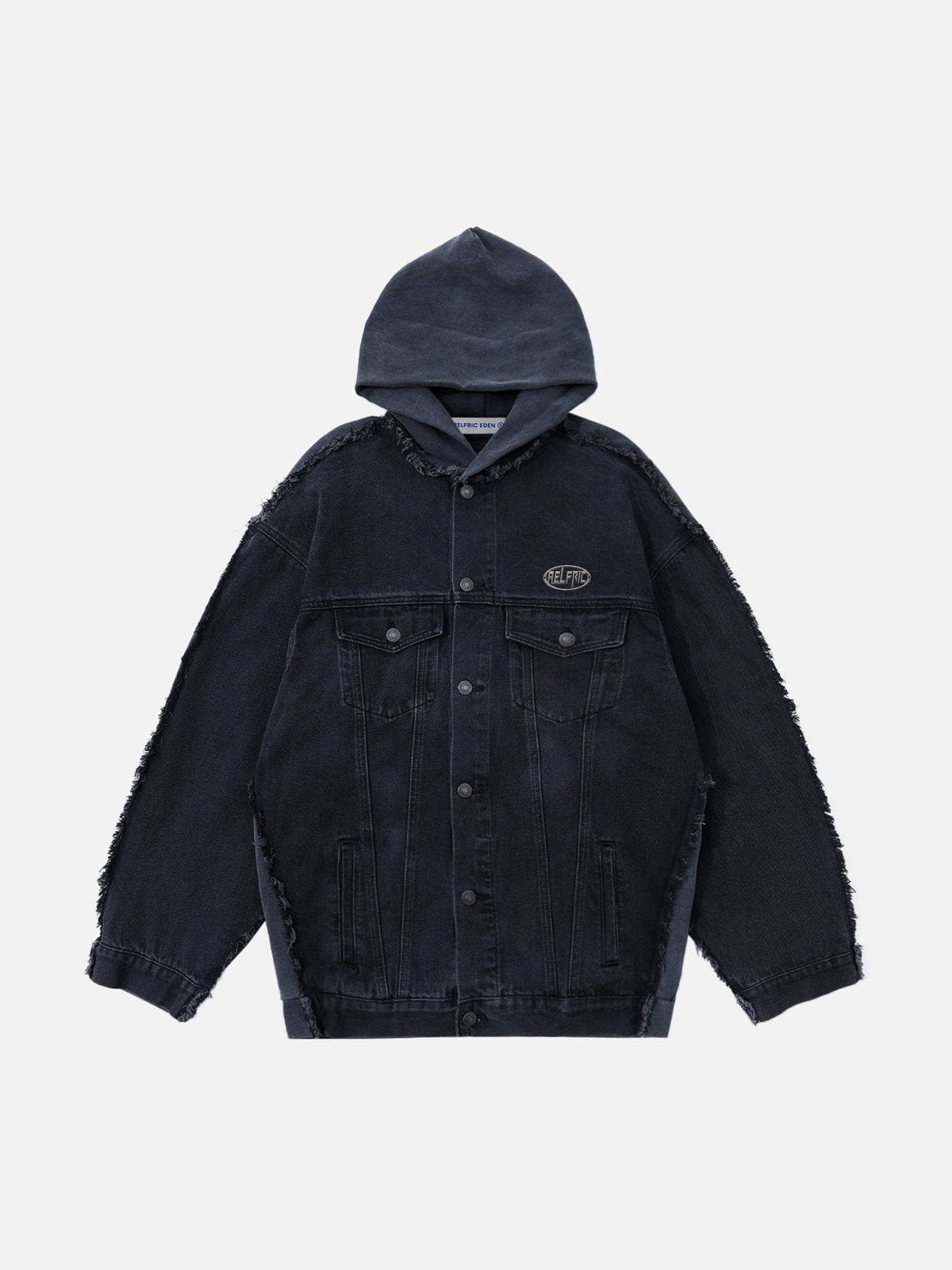 Aelfric Eden Washed Hooded Denim Jacket-IYAMIUIO