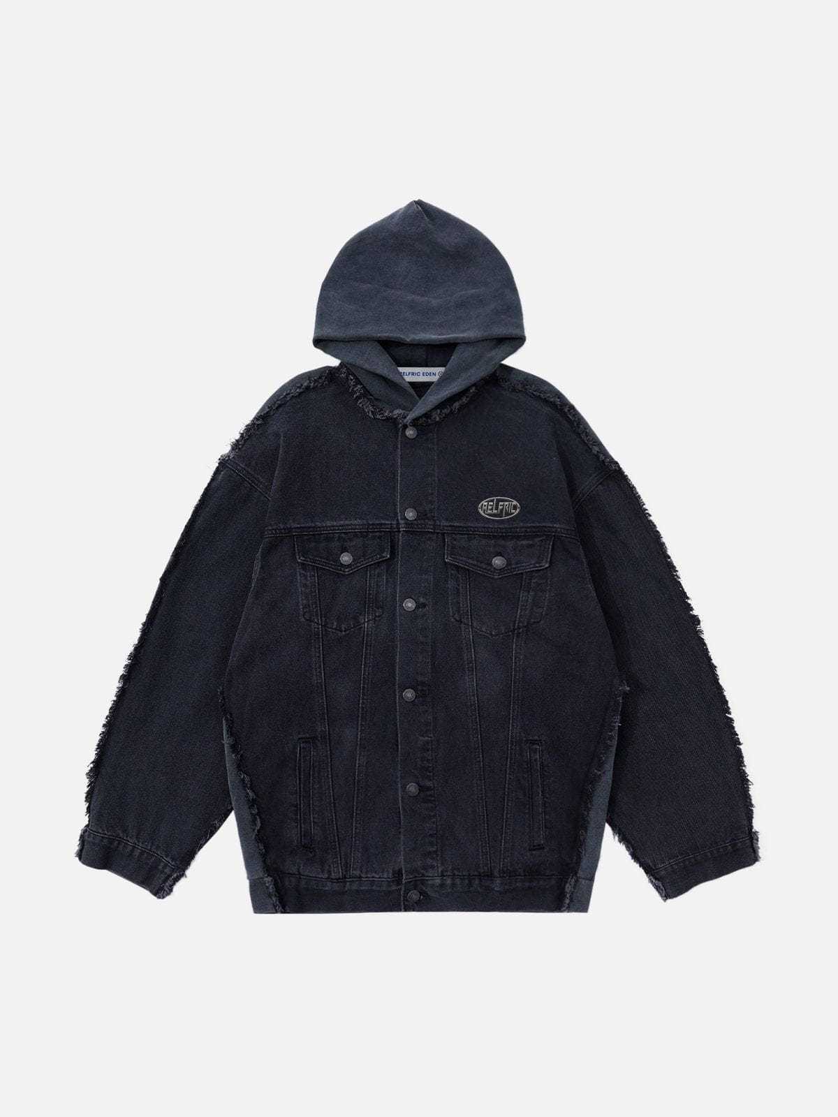 Aelfric Eden Washed Hooded Denim Jacket-IYAMIUIO