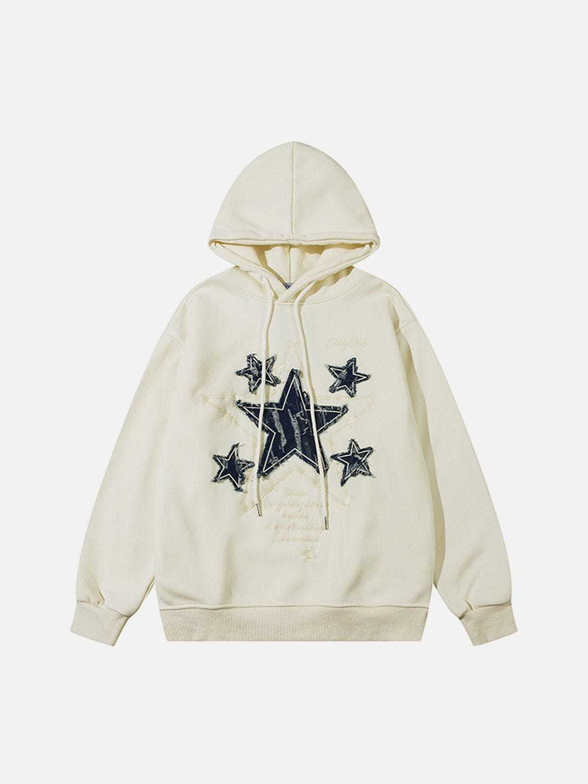 Aelfric Eden Applique Embroidery Star Hoodie-IYAMIUIO