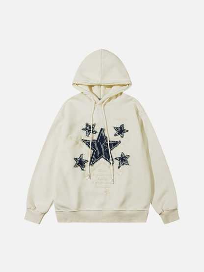 Aelfric Eden Applique Embroidery Star Hoodie-IYAMIUIO