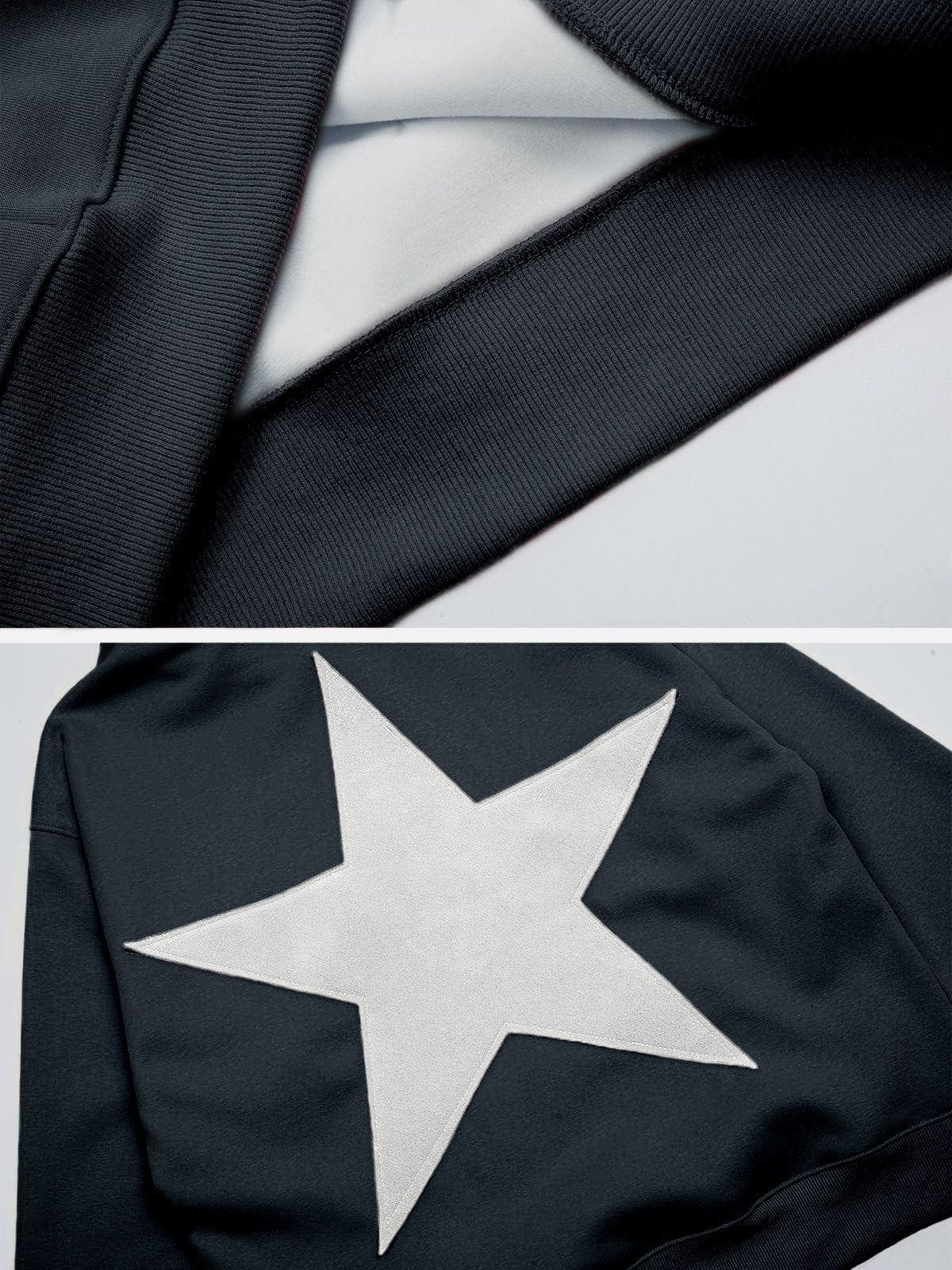 Aelfric Eden Star Print Color Contrast Hoodie-IYAMIUIO