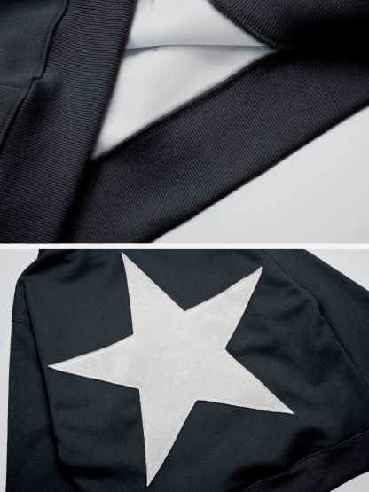 Aelfric Eden Star Print Color Contrast Hoodie-IYAMIUIO