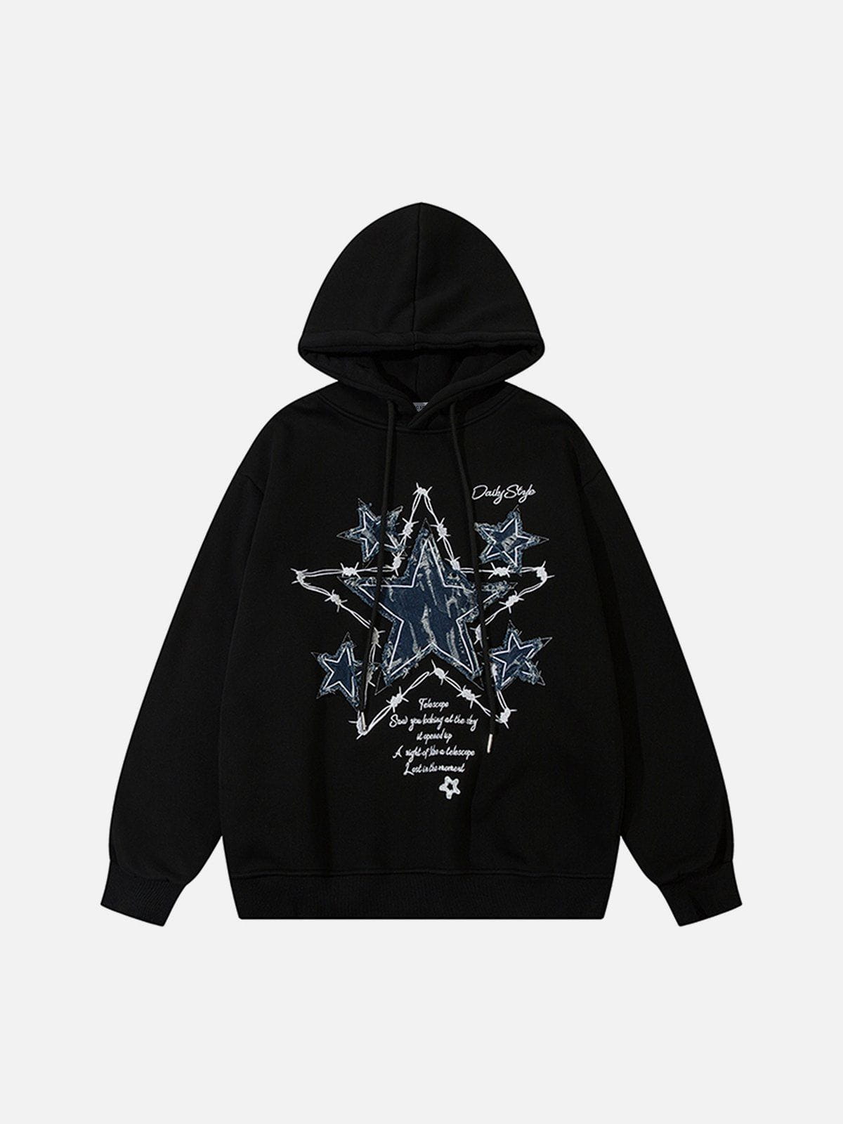 Aelfric Eden Applique Embroidery Star Hoodie-IYAMIUIO