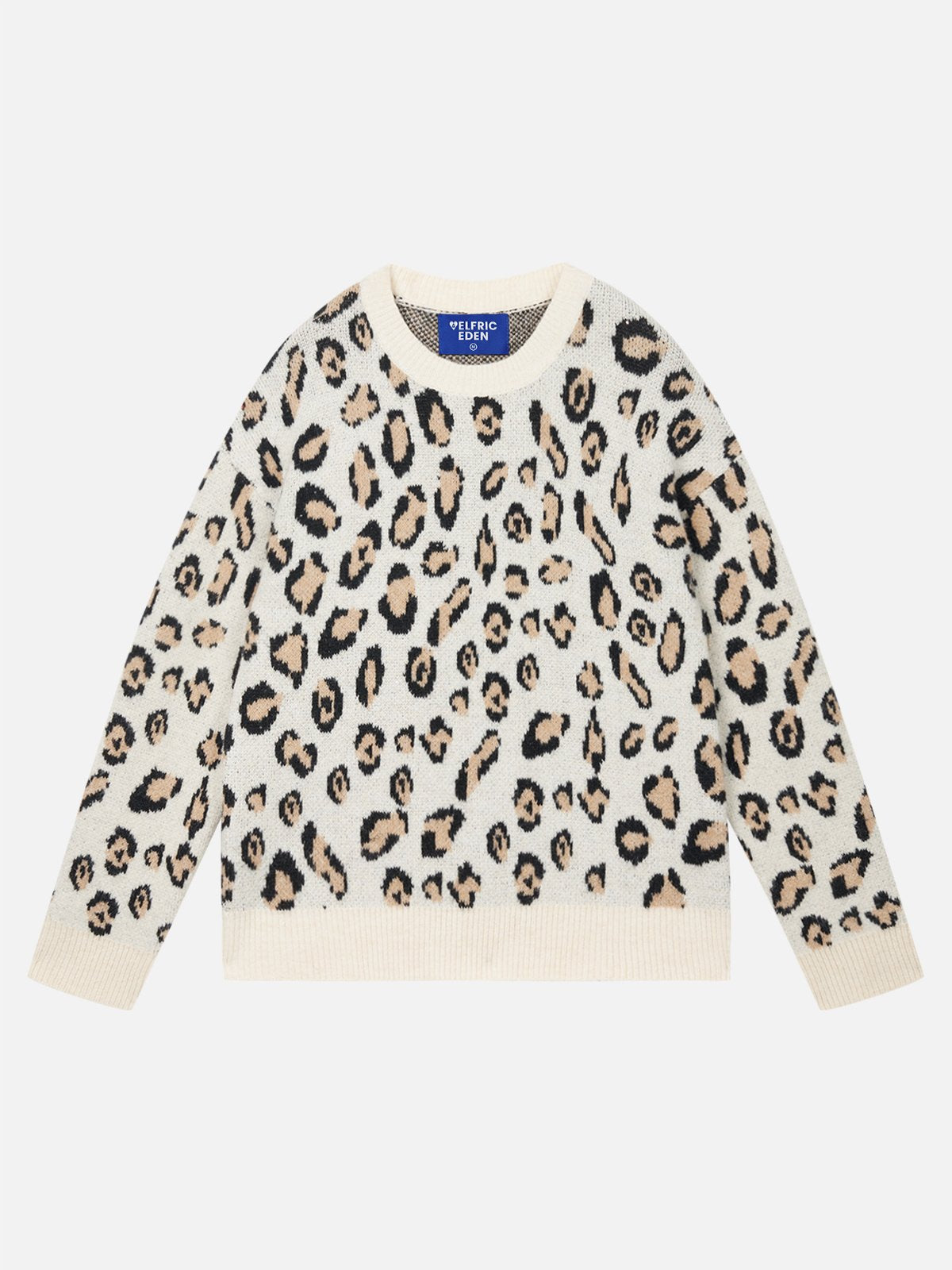 Aelfric Eden Apricot Leopard Print Sweater-IYAMIUIO
