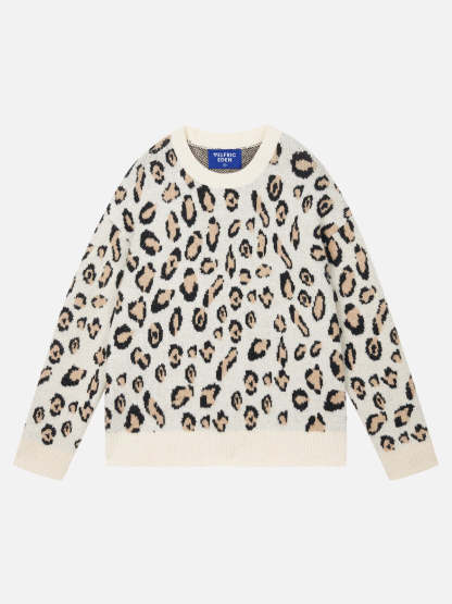 Aelfric Eden Apricot Leopard Print Sweater-IYAMIUIO