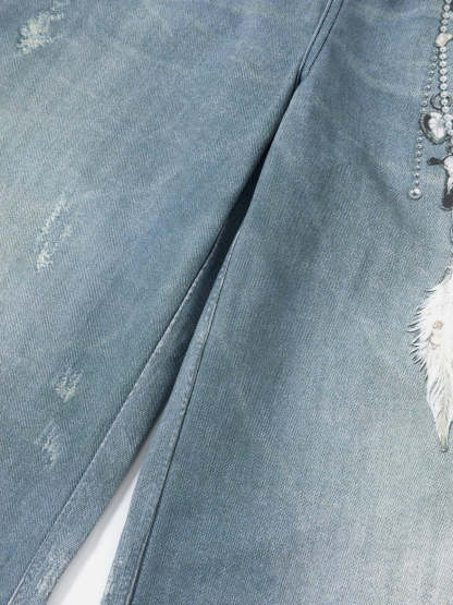 Aelfric Eden Chains Print Jeans-IYAMIUIO