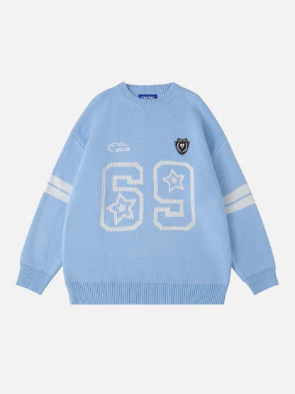 Aelfric Eden Jacquard Number Star Sweater-IYAMIUIO