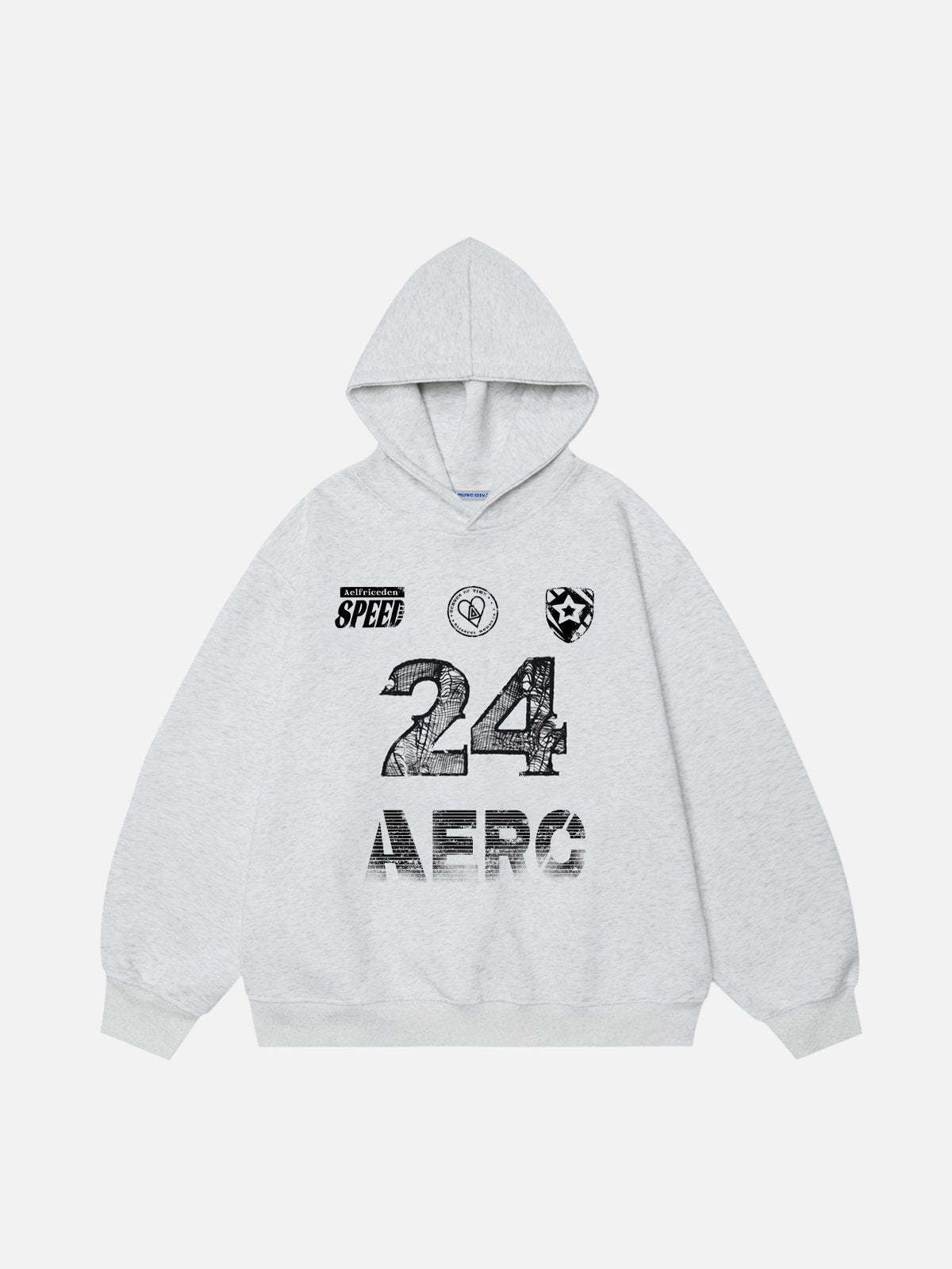 Aelfric Eden Broken Number Print Hoodie-IYAMIUIO