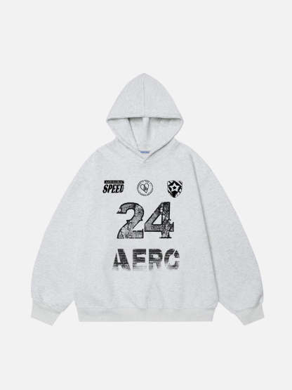 Aelfric Eden Broken Number Print Hoodie-IYAMIUIO