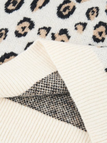 Aelfric Eden Apricot Leopard Print Sweater-IYAMIUIO