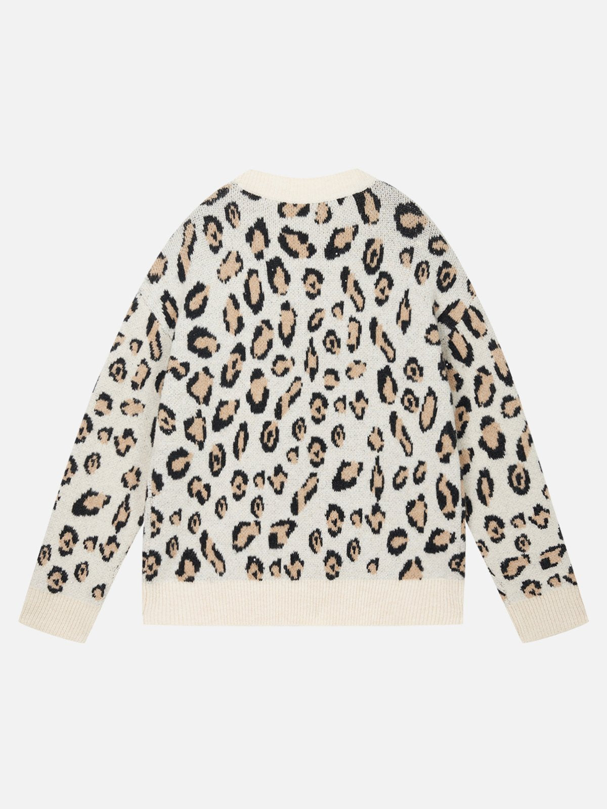 Aelfric Eden Apricot Leopard Print Sweater-IYAMIUIO
