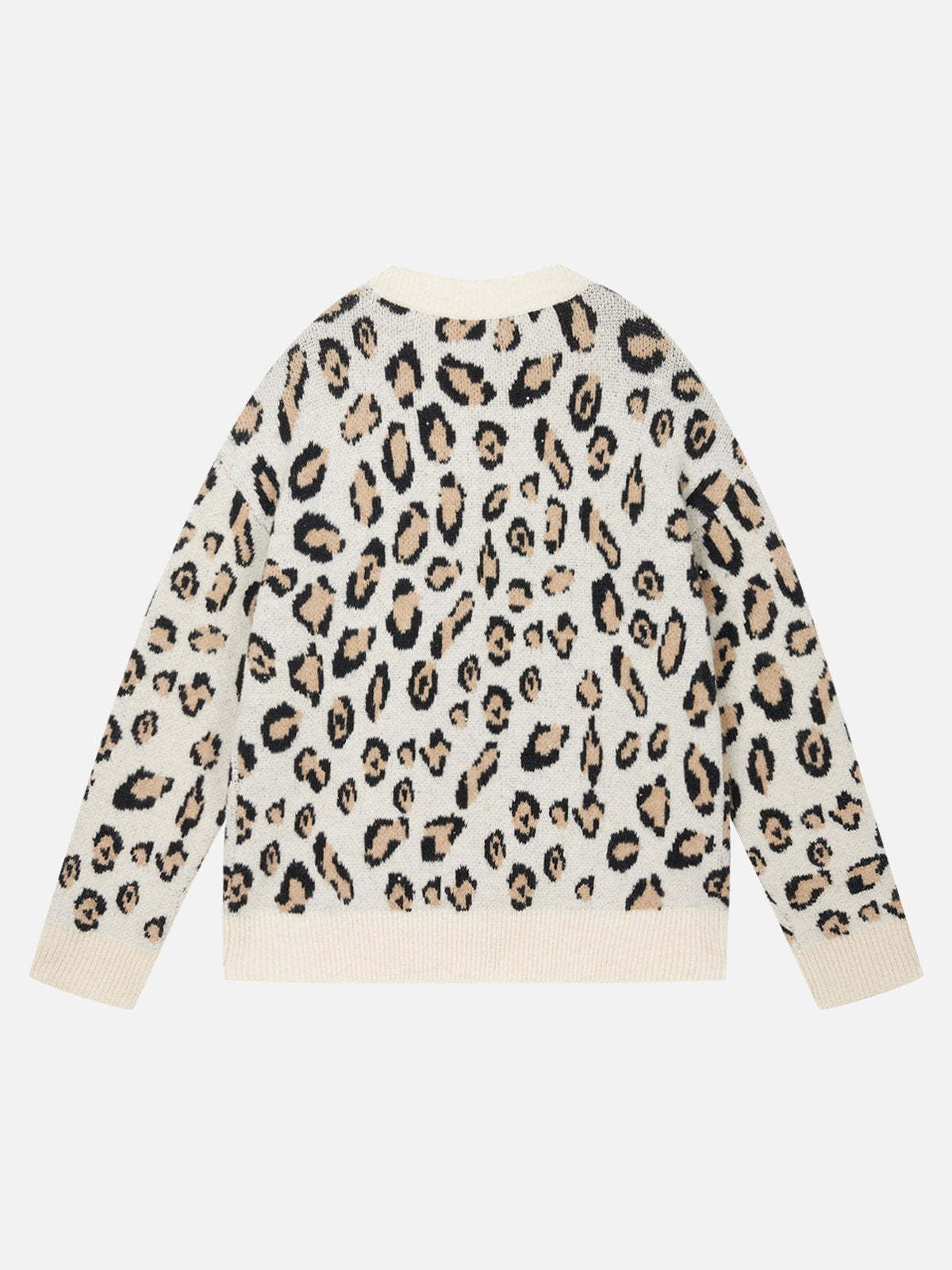 Aelfric Eden Apricot Leopard Print Sweater-IYAMIUIO
