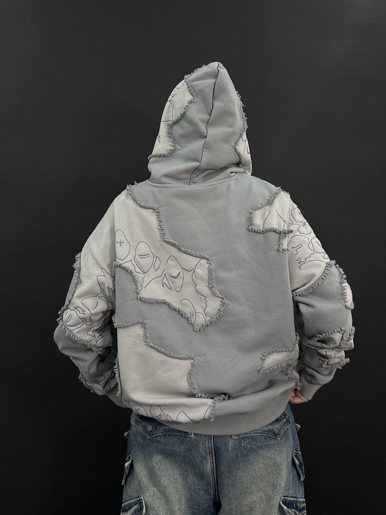 "LEVEL UP" Hoodie Grey-IYAMIUIO