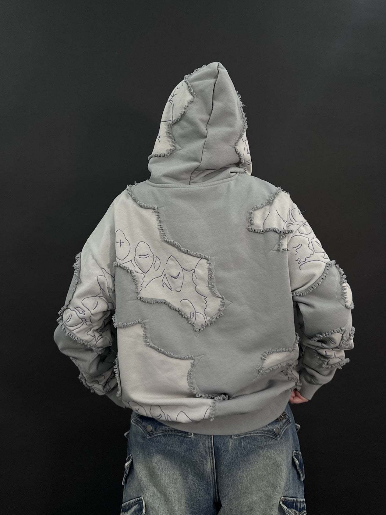 "LEVEL UP" Hoodie Grey-IYAMIUIO