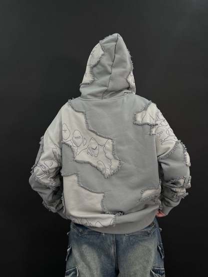 "LEVEL UP" Hoodie Grey-IYAMIUIO