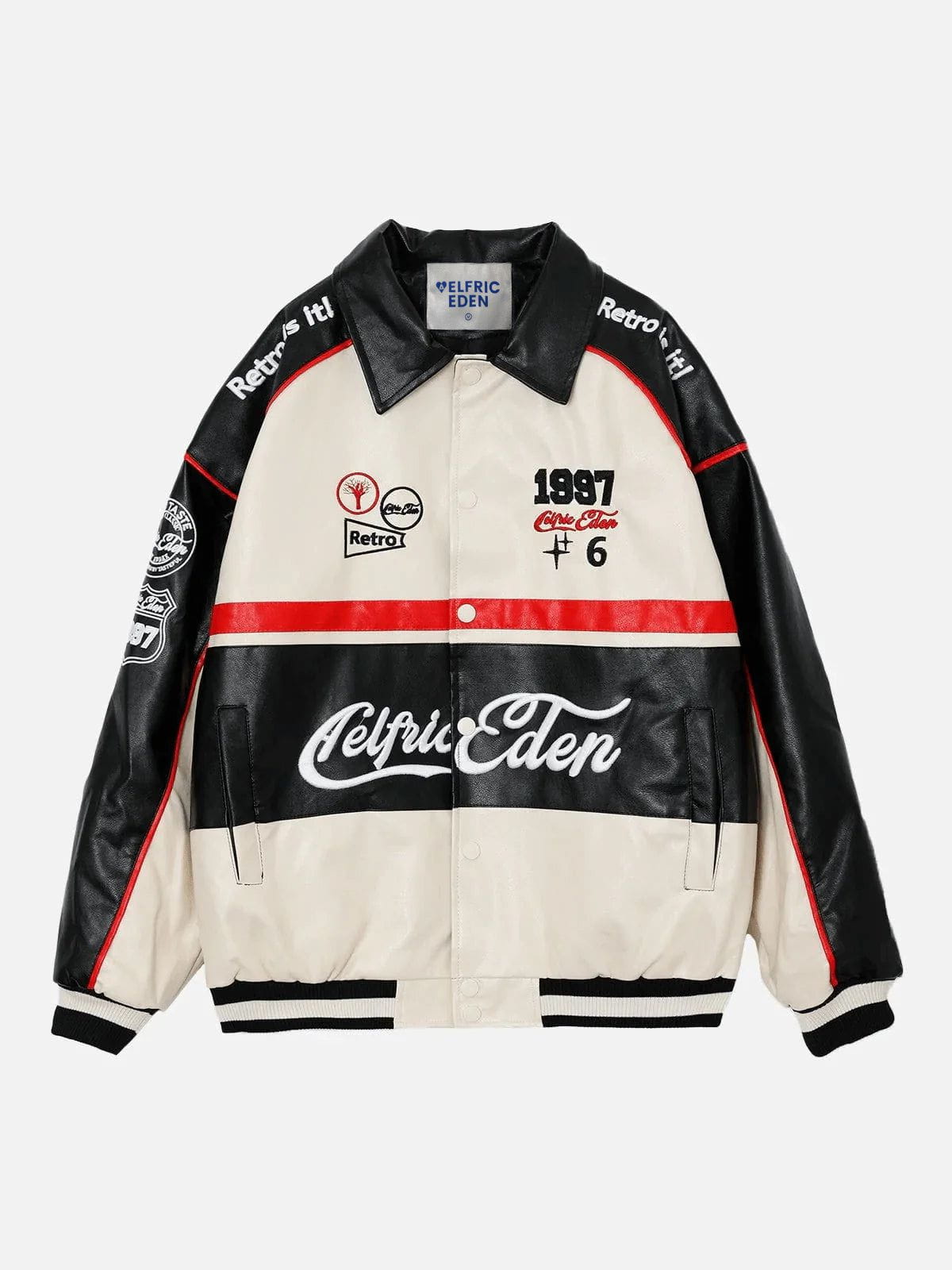 Aelfric Eden Stitching Color Motorcycle Jacket-IYAMIUIO