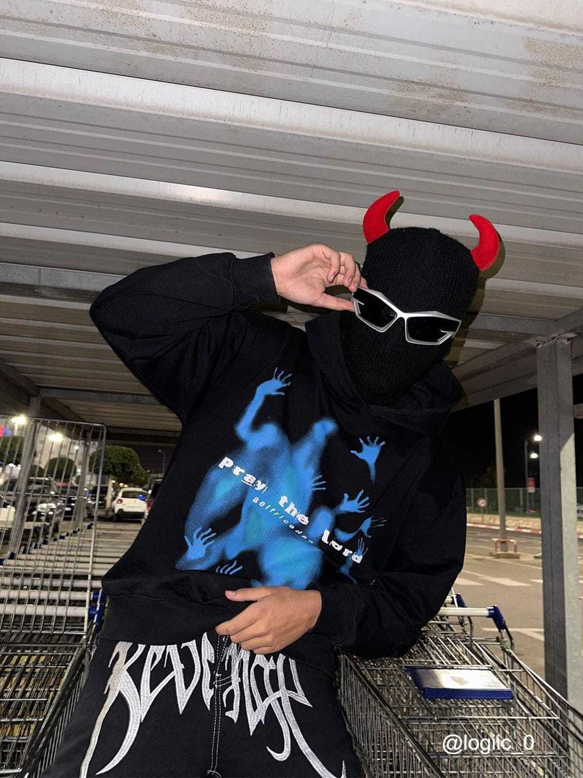 Aelfric Eden Abstraction Shadow Print Hoodie-IYAMIUIO