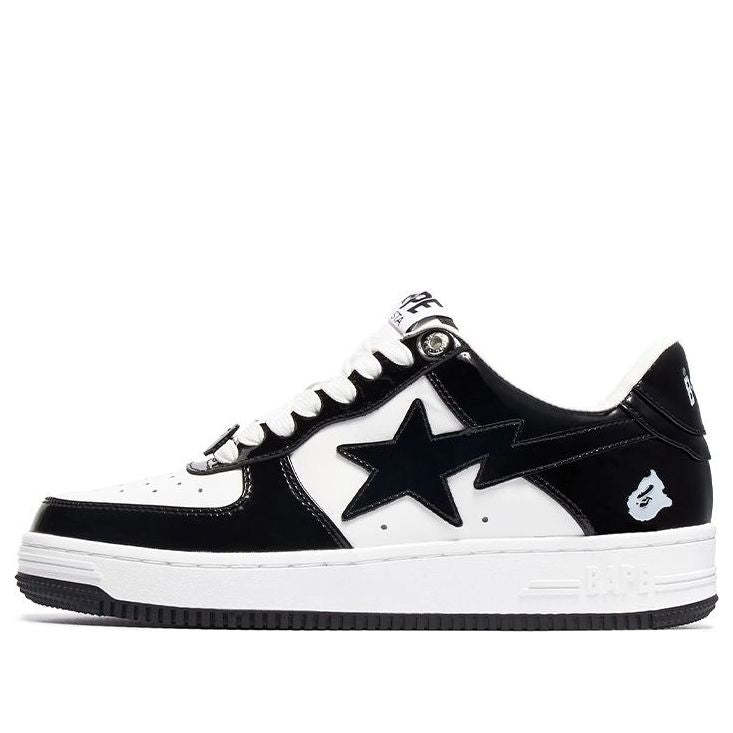 A Bathing Ape Bape Sta Patent Leather 'Black White' 1I70-191-002-BLACK-IYAMIUIO