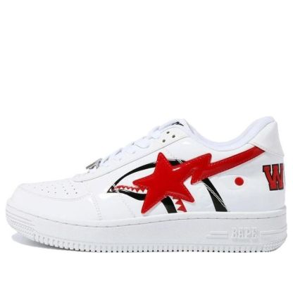 A Bathing Ape Bape Sta Low Sneakers 'Red White' 1F70-191-004RED-IYAMIUIO