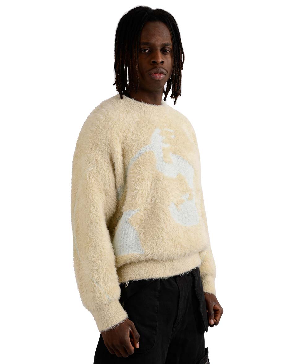 Fusion Mohair Sweater Beige-IYAMIUIO