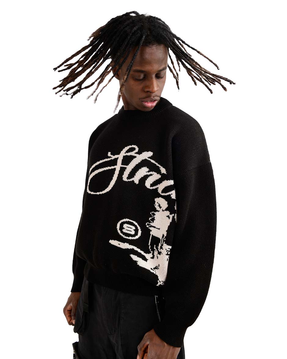 Echoes Knit Sweater Black-IYAMIUIO