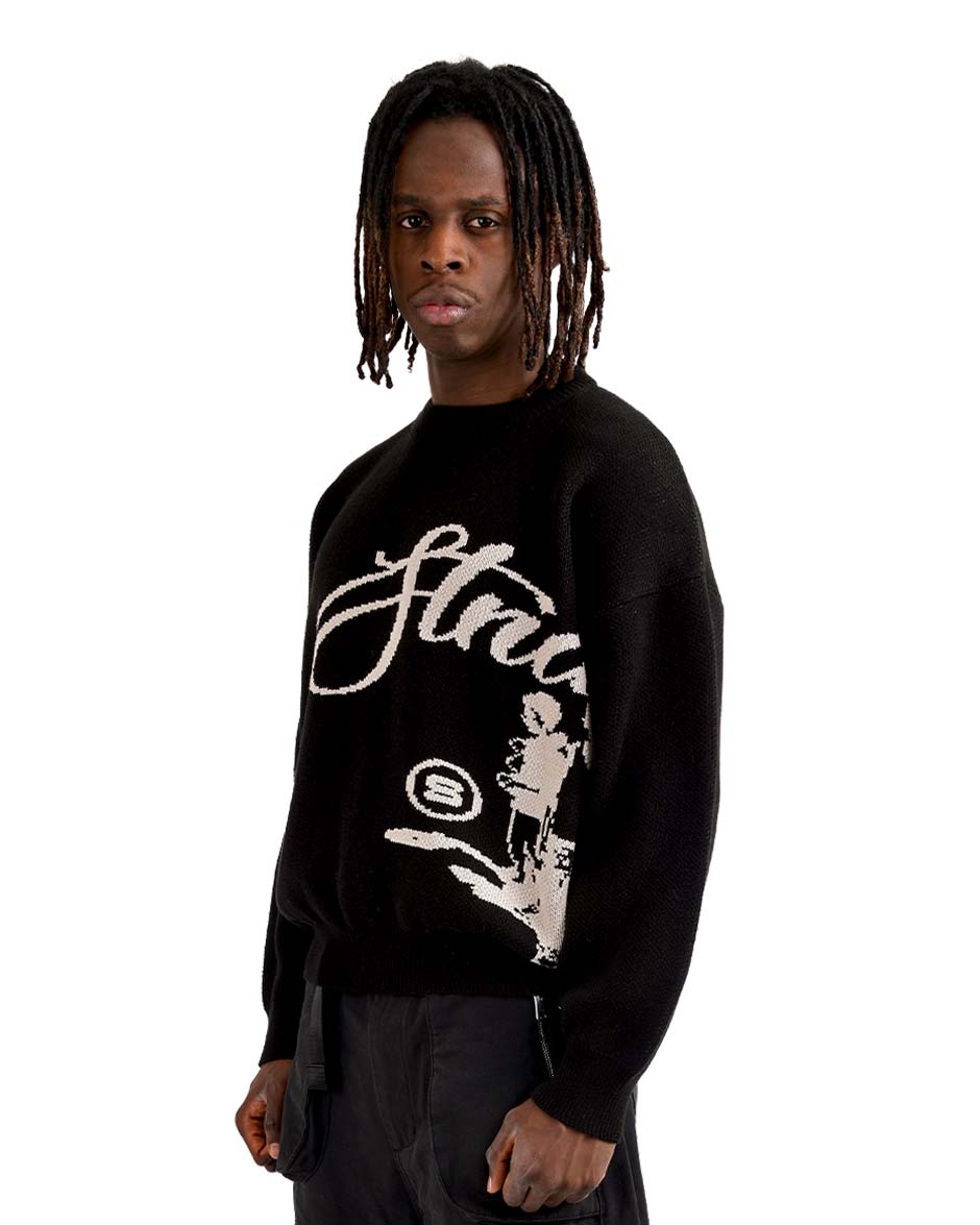 Echoes Knit Sweater Black-IYAMIUIO