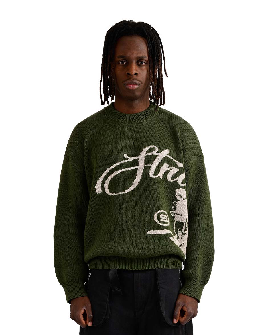 Echoes Knit Sweater Olive-IYAMIUIO