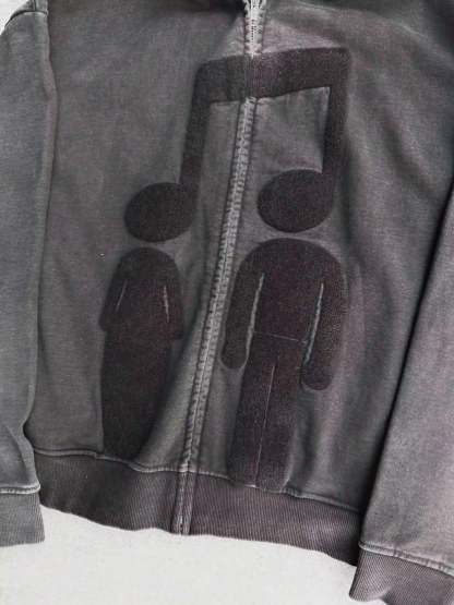 “Music Connects Us” v2 Zip (Black)-IYAMIUIO