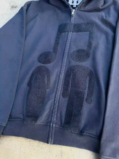 “Music Connects Us” v2 Zip (Grey)-IYAMIUIO