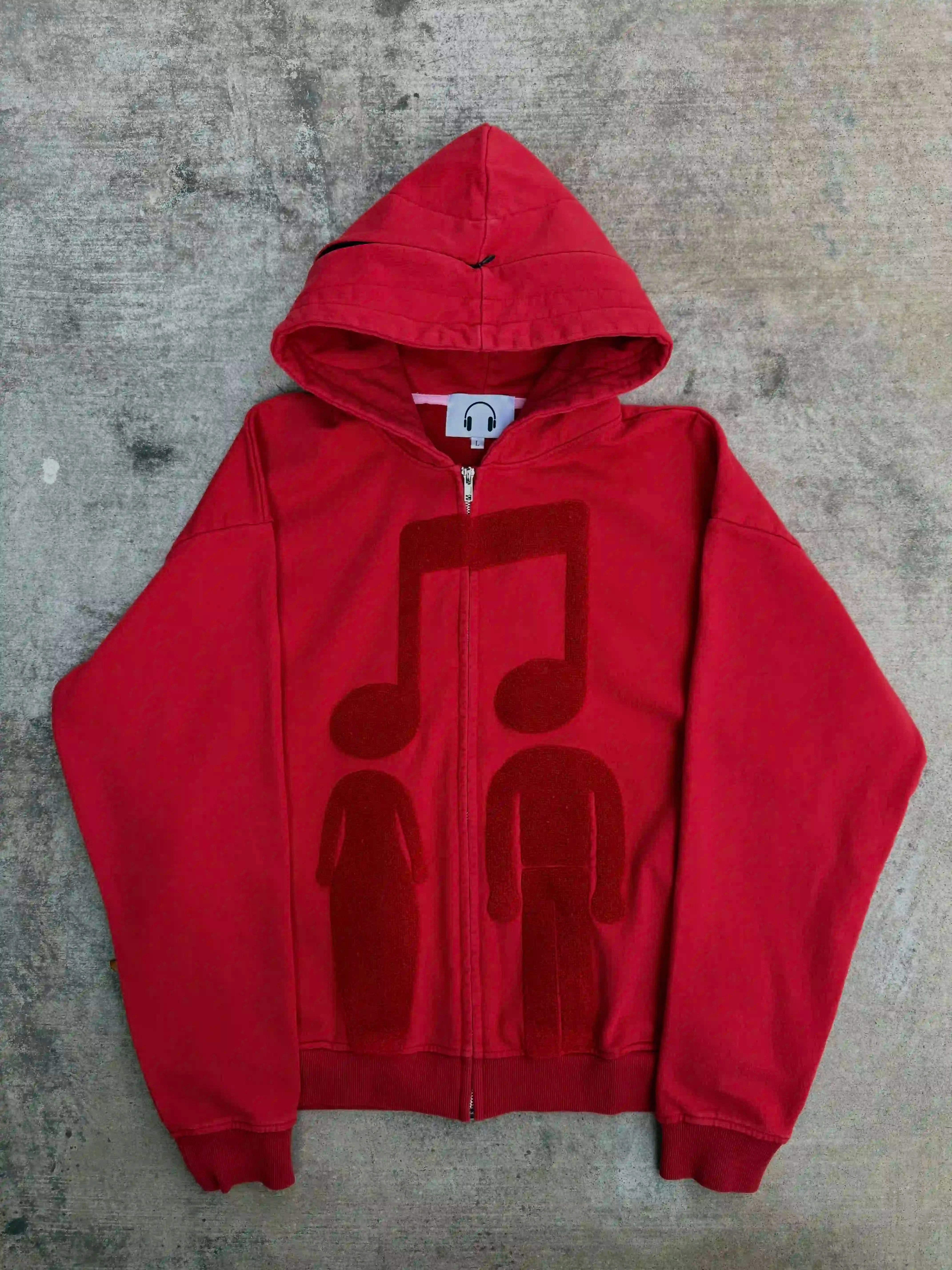 “Music Connects Us” v2 Zip (Red)-IYAMIUIO