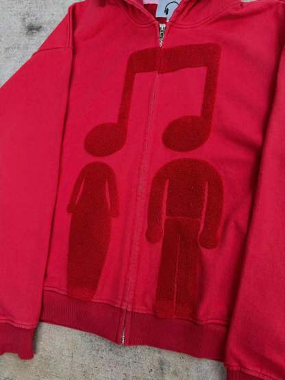 “Music Connects Us” v2 Zip (Red)-IYAMIUIO