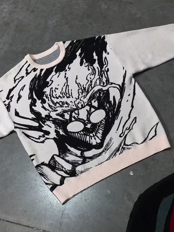 Dandadan Knit Sweater-IYAMIUIO