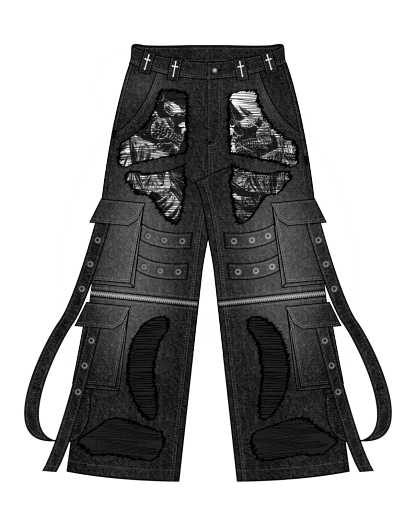 "Maria Wall" Cargo Pants-IYAMIUIO