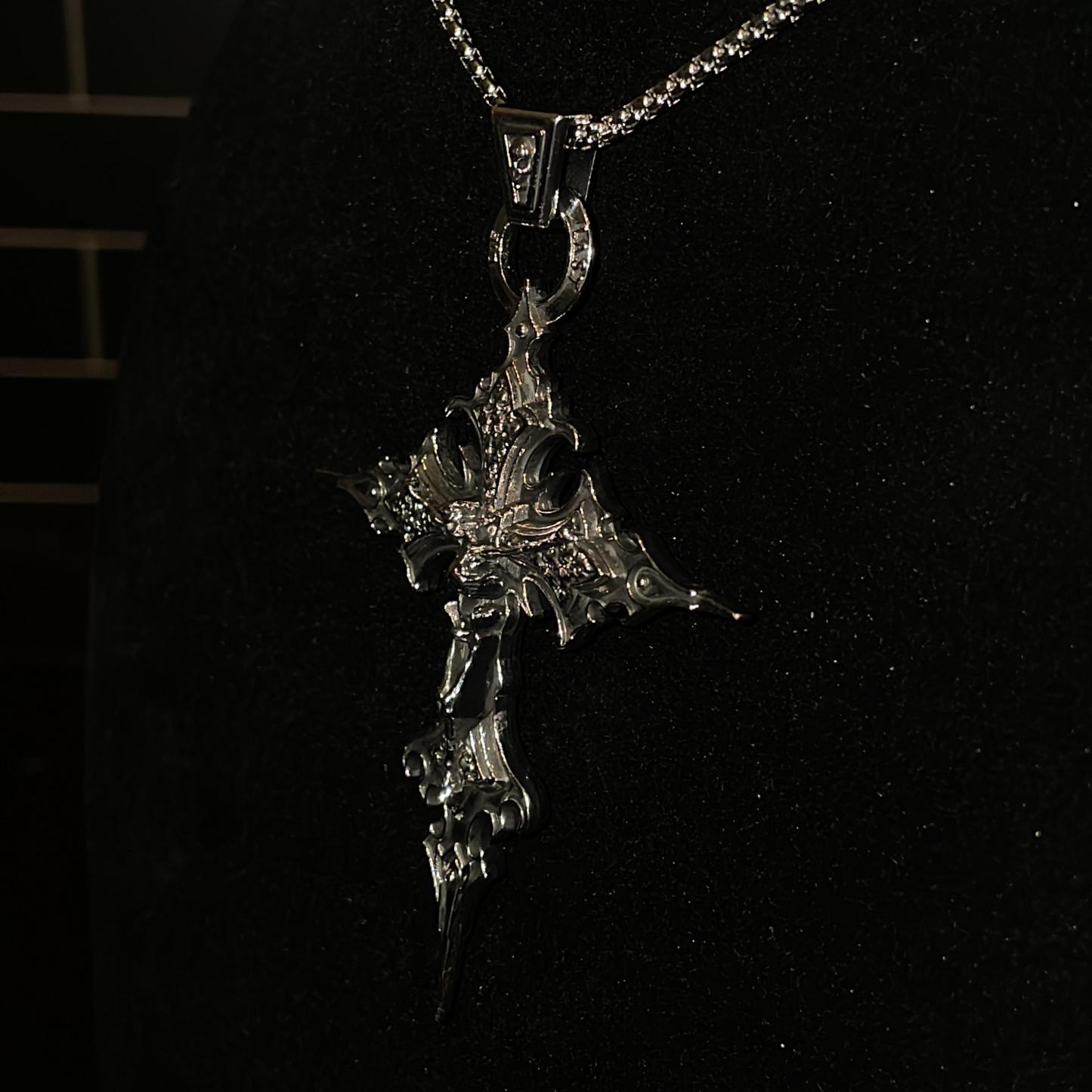 "Skeleton Cross Necklace"-IYAMIUIO