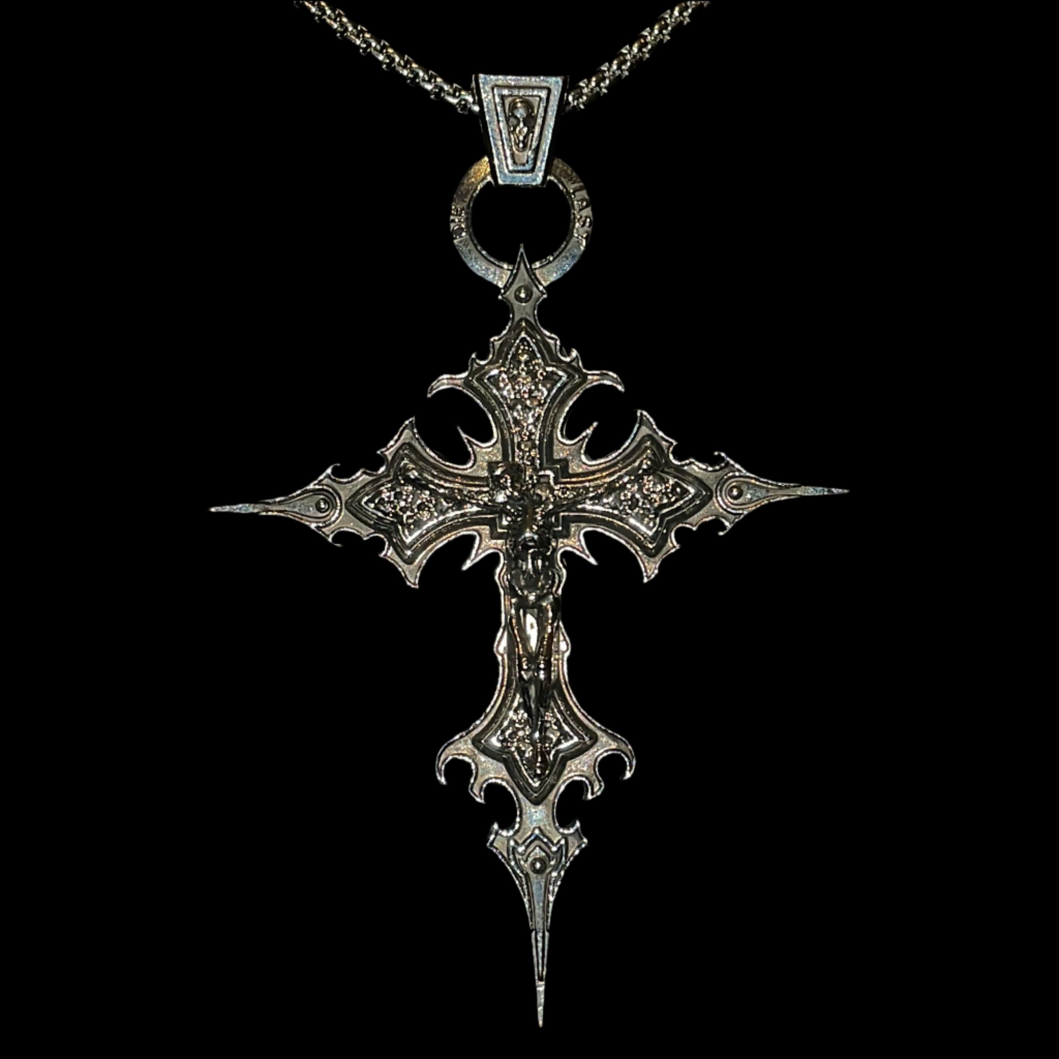 "Skeleton Cross Necklace"-IYAMIUIO